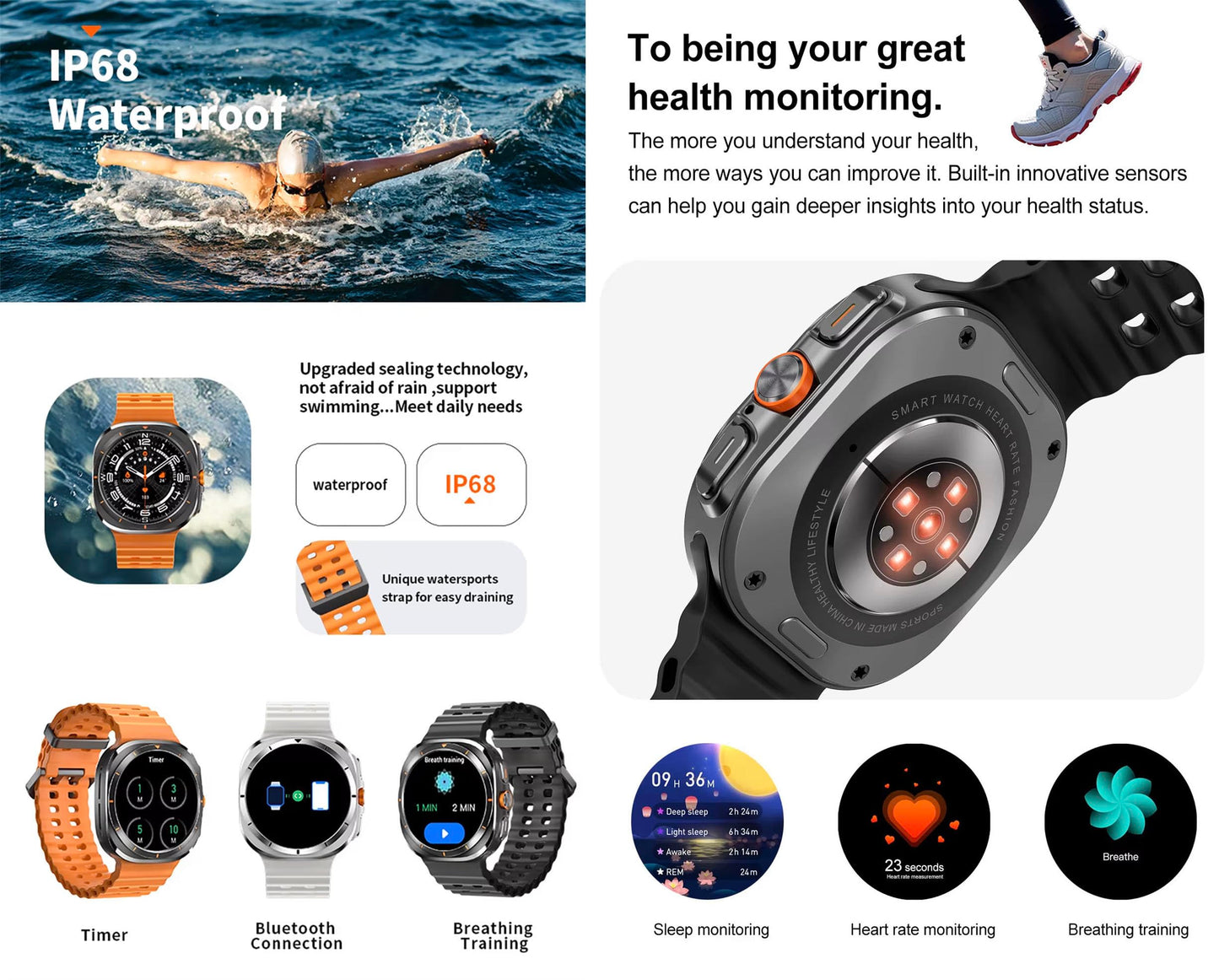 Samsung Style Ultra Smart Watch – Outdoor BT Call Waterproof Smartwatch