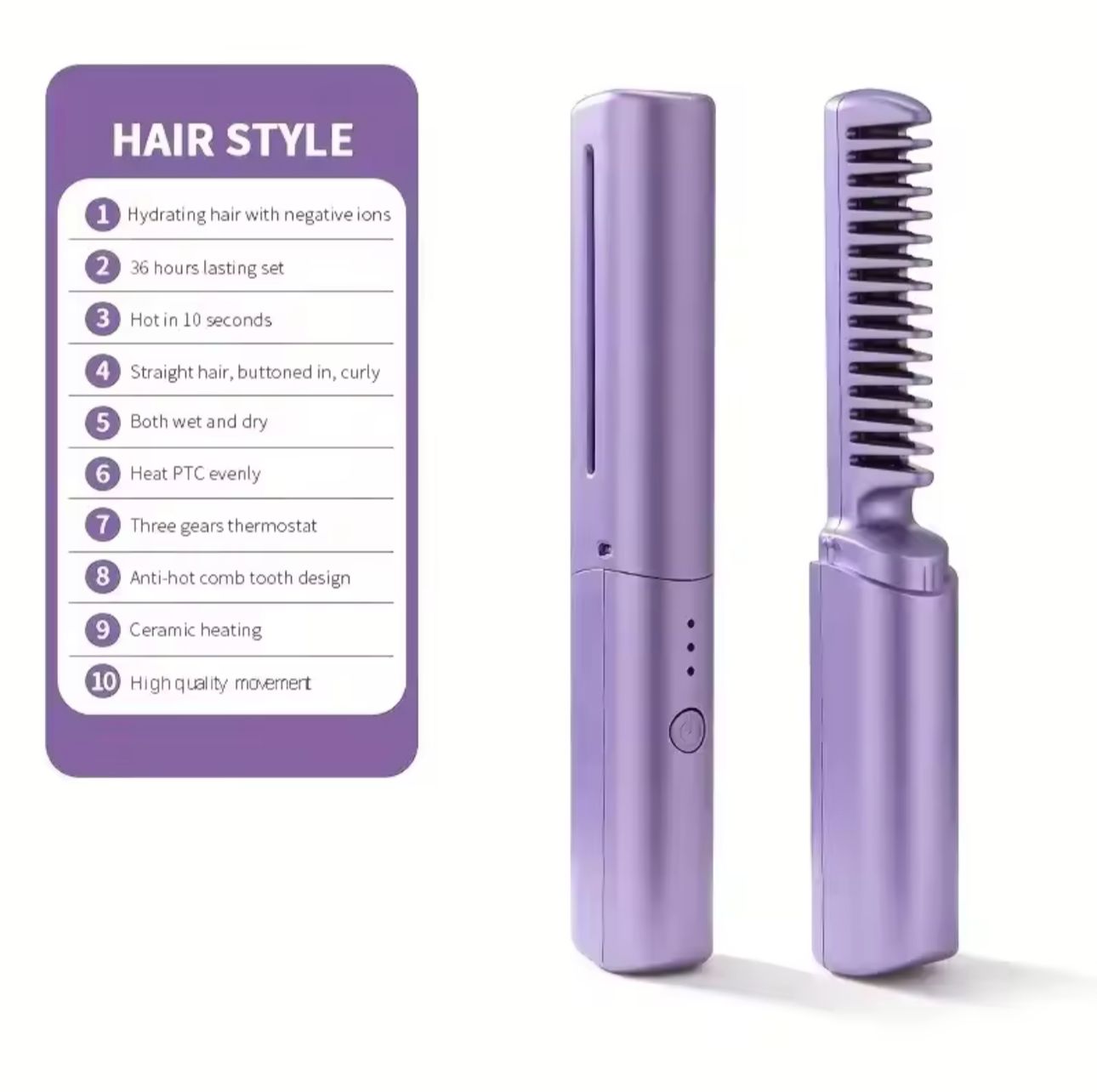 Rechargeable Mini Hair Straightener – Portable & Travel-Friendly