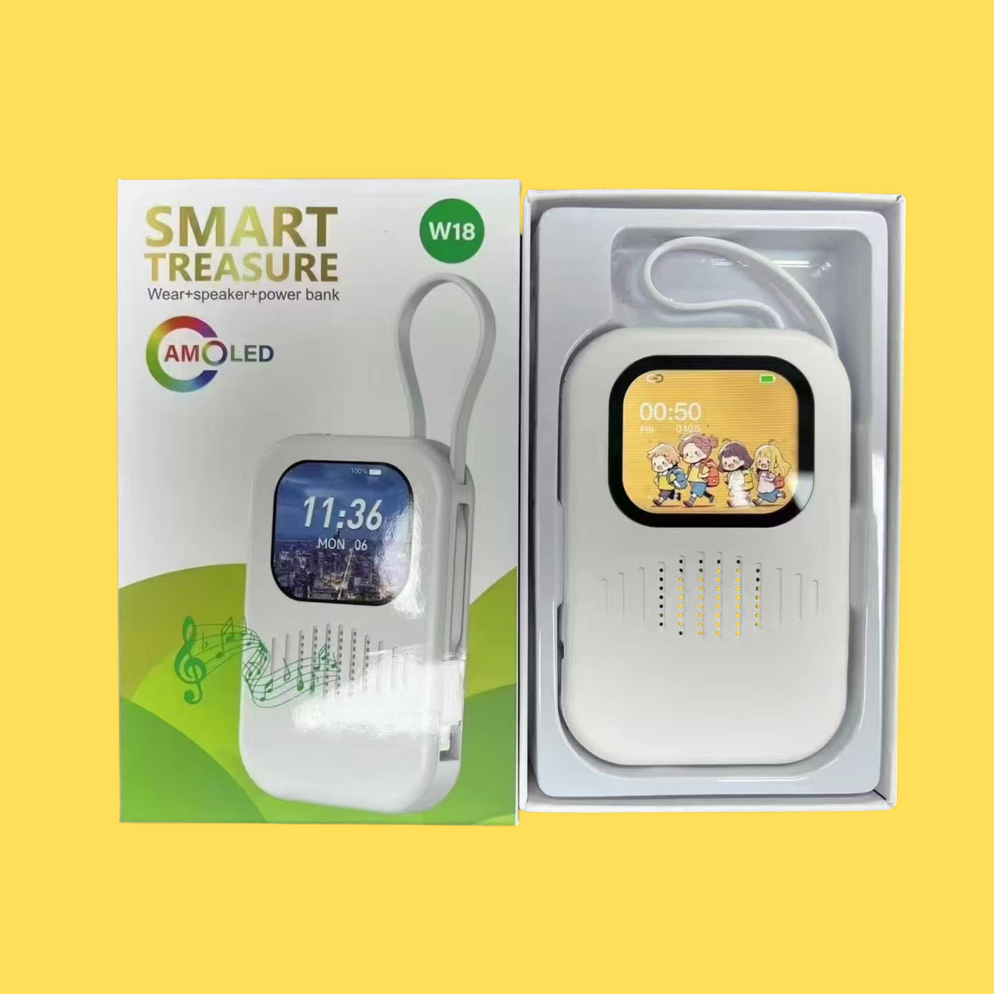 Smart Powerbank Watch & Speaker | 8000mAh Battery + Bluetooth Calling
