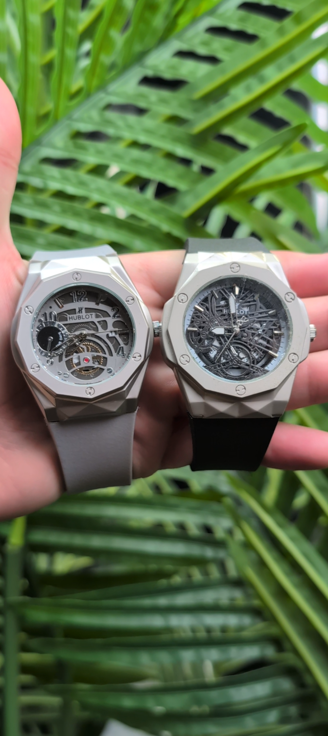 Hublot Diamond Cut Men's Watch – Platinum Case | Luxury Design | Date Function
