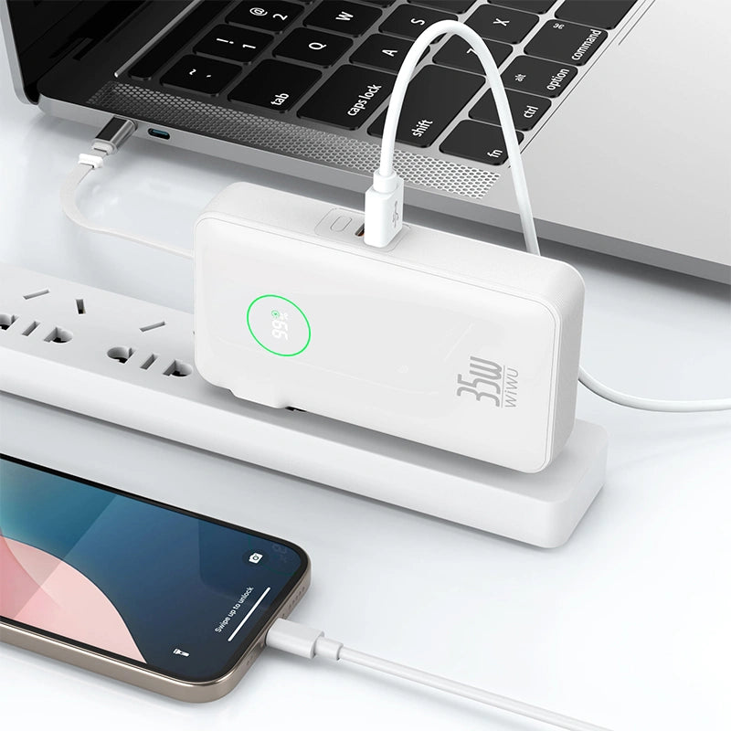 WiWU 10000mAh PD35W Power Bank Charger ( 3 in 1 )